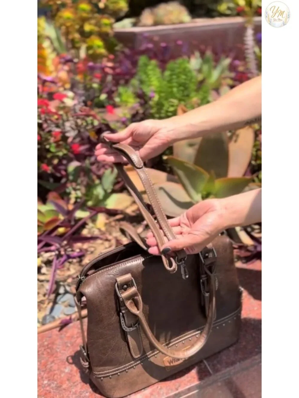 Vintage Western Barrel Satchel Hobo Bag Faux Leather Detachable Strap